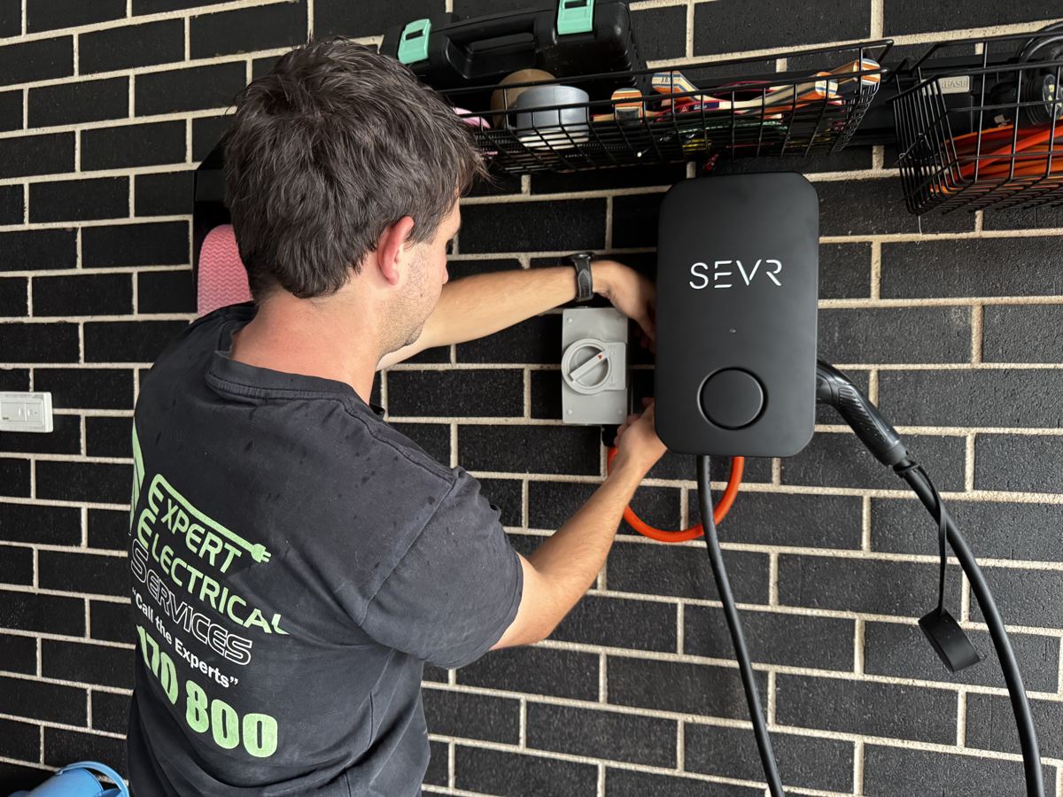 Expert Electrical Services electrician installing a home EV charger
