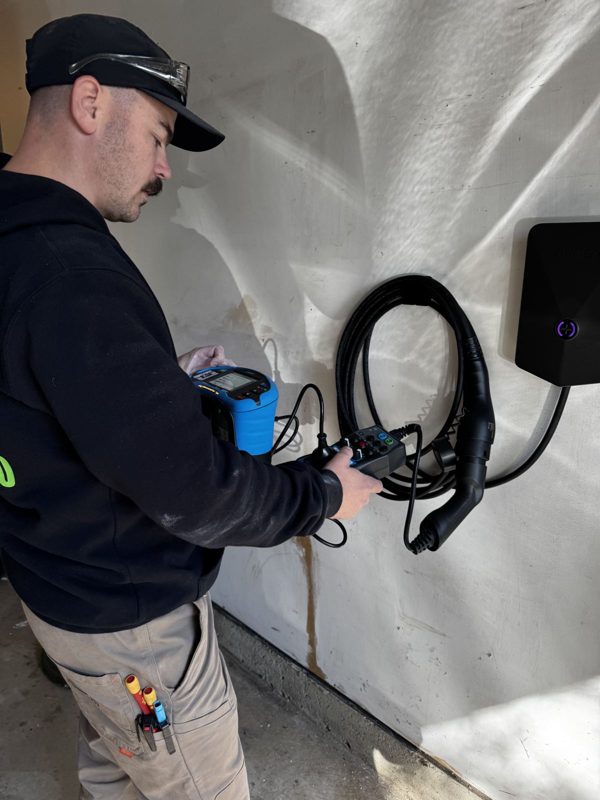 Checking an EV charger install before sign-off