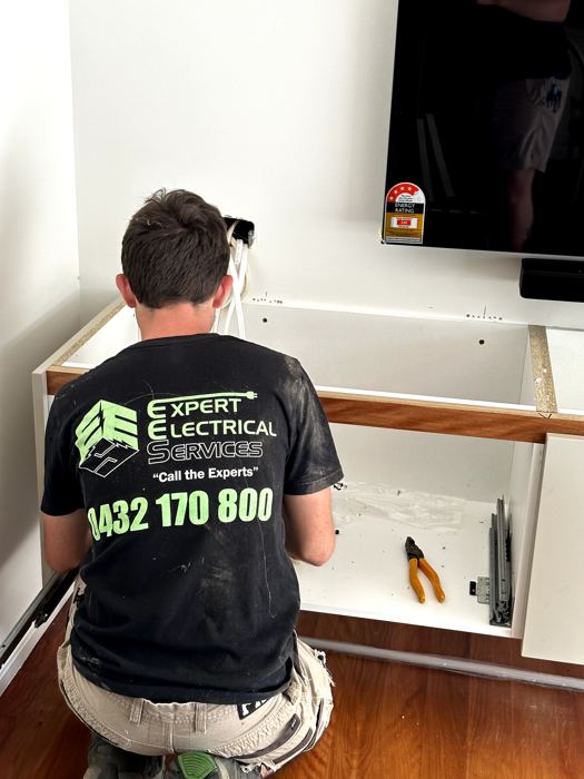 Wiring a TV wall unit